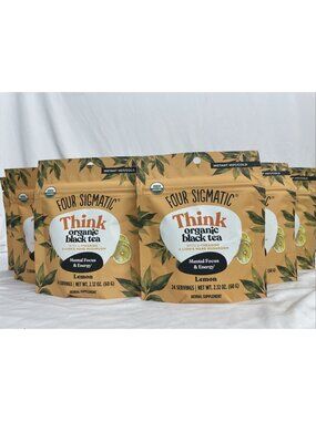 Four Sigmatic Think Organic Black Tea Lemon 6 Pack Lions Mane Focus Energy
